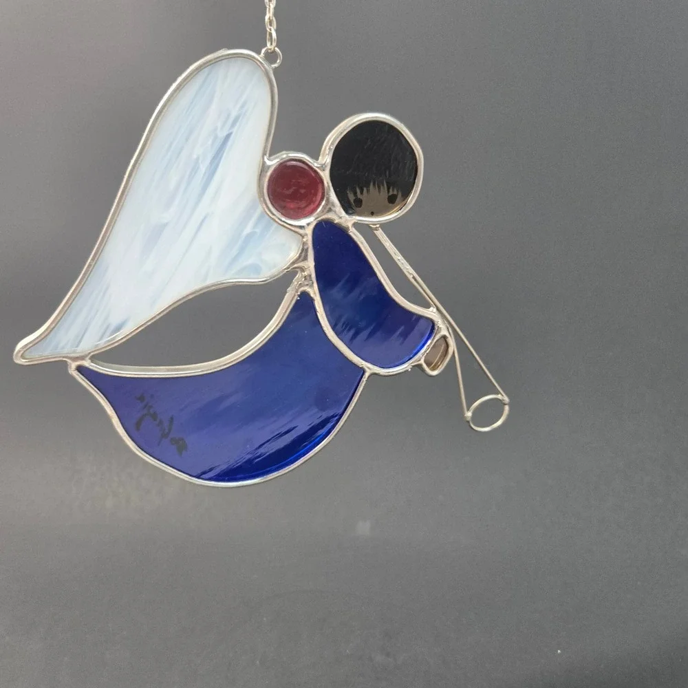 Vintage 1986 Ted DeGrazia Angel Stained Glass Suncatcher Scottsdale S Southwest